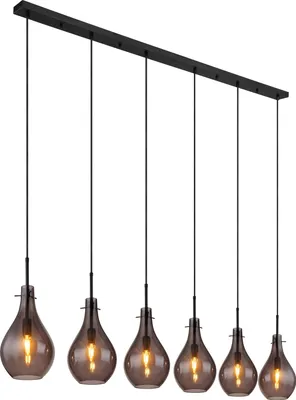Produktbild von Globo Lighting|Hängeleuchte Metall schwarz matt, 6x E14