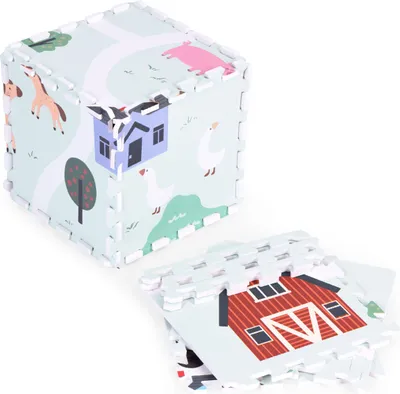 Immagine prodotto di Grande tappetino in schiuma EVA per bambini "Fattoria", 90,5 x 90,5 cm, 21 pezzi, ECOTOYS