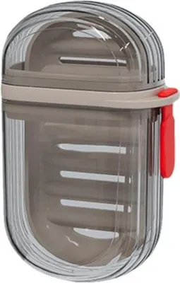 Produktbild von 2er-Set Reise-Seifenetuis, Seifenbehälter, Organizer, auslaufsichere Seifenablage aus Kunststoff, kleine Seifenbox mit Deckel, Seifenaufbewahrung für Dusche, Badezimmer, Camping, Waschbecken, Fitnessstudio, Schule