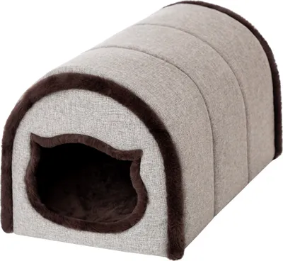 Produktbild von DOGGY, Mačacia pohovka, Mačací pelech, Mačací domček, Jaskyňa, Kôš, Stan, Mačací útulok, Tunel, Chlpatý vankúš, D: 33x51x30 cm,, Inari Beige