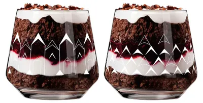 Produktbild von Dessertglas 2er-Set 420 ml - Serie Delights - Nachtischbecher, Illustration Weiß - Hergestellt in Deutschland