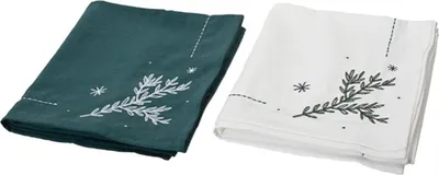 Zdjęcie produktu dla Bieżnik Decoris biały zielony świąteczny 40 x 140 cm