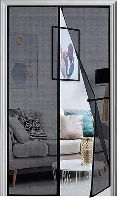 Obrázok produktu pre Magnetické terasové dvere 90 x 210 cm s čiernou sieťkou proti hmyzu