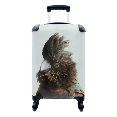 Produktbild von MuchoWow® Koffer Handgepäck Trolley Rollkoffer Kleine Reisekoffer mit 4 Rollen - Kakadu - Vogel - Bronze - Cabin Size < 55x40x23 cm & 55x40x20 cm - Fotokoffer - Kabinenkoffer - Boardgepäck - Reise-Box - Reisekoffer - Reisegepäck - Koffer mit Bild - Trolley für Kinder