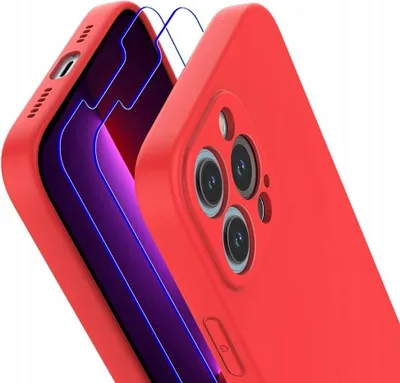 Zdjęcie produktu dla Etui Losvick iPhone 13 Pro z 2x hartowanym szkłem ochronnym Czerwone