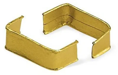Produktbild von 25000x Verschlussclipse U-Form Beutelverschlüsse 33 x 8 mm Gold PAP/FE