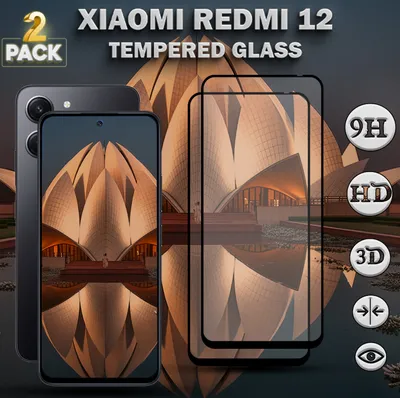 Zdjęcie produktu dla 2-pak Xiaomi Redmi 12 - szkło hartowane 9H - wysokiej jakości osłona ekranu 3D