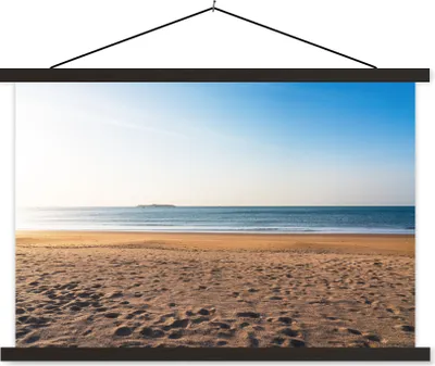 Produktbild von MuchoWow® Textilposter Strand - Licht - Sommer 90x60 cm mit schwarzem Rahmen - Aufhängungssatz