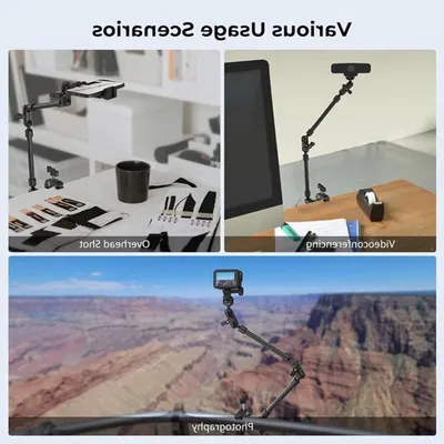 Flexibler 22" Magic Arm mit Klemme für Smartphone und Kamera, verstellbarer Tischhalter für Licht und Mikrofon, ideal für