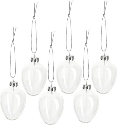 Produktbild von VBS Glas Eier Set 6 Stück 4 cm Durchmesser 6 cm Höhe Dekoration Ostern Basteln