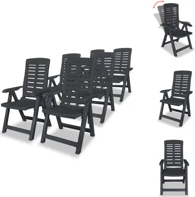 Immagine prodotto di vidaXL Sedie a sdraio da giardino 6 pz. Antracite - Sedie da giardino