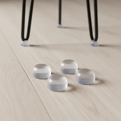 Produktbild von Tischbeinschoner 4er Set für 12 mm Hairpin Legs Silikon transparent