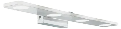 Image de Lampe à miroir LED 4 pans Chrome Satiné Cabus