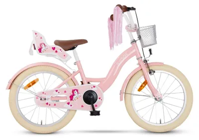 Produktbild von SJOEF Dolly Kinderfahrrad 18 Zoll | Ab 5 - 7 Jahre | Kinder Fahrrad für Mädchen / Jugend | Kleidergröße von 103 bis 118 cm | inklusive Seitenständer - Rosa