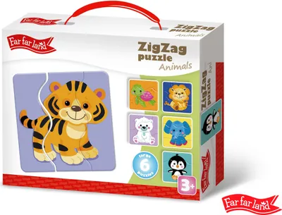 Immagine prodotto di Montessori® Triplo puzzle - Animali 6 immagini, 18 pezzi ragazzi, ragazze