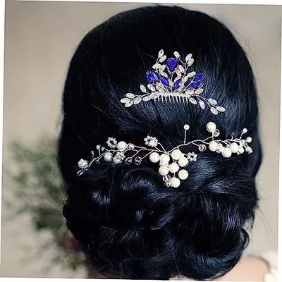 Produktbild von Brauthaarkamm für die Hochzeit mit Blumenhaarschmuck für Brautstyling und besondere Anlässe