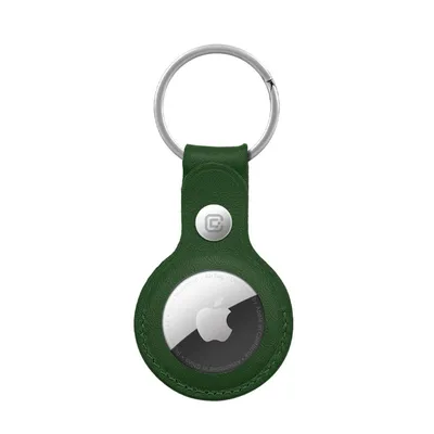 Produktbild von Crong Ledertasche mit Schlüsselring - Skórzane etui ochronne brelok do Apple AirTag (zielony)