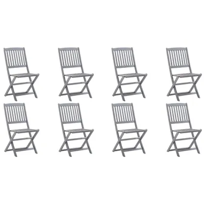 Image de vidaXL Klappbare Gartenstühle 8 Stk. mit Kissen Massivholz Akazie
