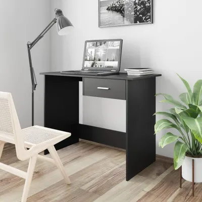 Produktbild von Schreibtisch für das Büro in Schwarz 100x50x76cm aus Holzwerkstoff
