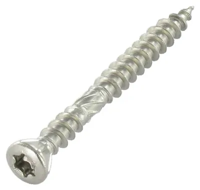 Produktbild von Terrassenschrauben TEKOR Doppelgewinde Senkkopfschraube T25 5X70 cut Bohrspitze mit Typ 17 Spitze Edelstahl A2
