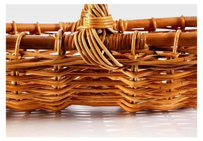 Produktbild von Erntekorb aus Rattan mit Henkel - geflochtenes Rattan - lacak
