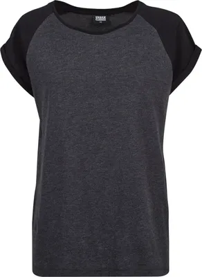 Image de Urban Classics Ladies - RAGLAN Contrast Top charcoal - 3XL