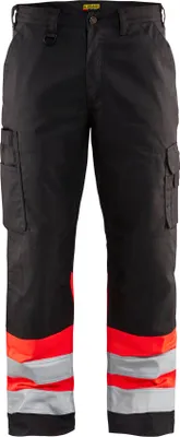 Produktbild von Blakläder® High Vis Arbeitshose Mittelgrau/High Vis 1564 1811 in div. Farben, Farbe:schwarz/rot, Größe:62
