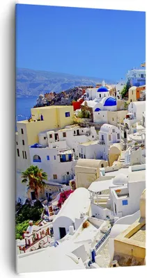 Produktbild von Bild auf Leinwand - Leinwandbild - Griechenland insel tourismus santorini - 65x120cm - Wand Bild - Wanddeko - Leinwanddruck - Bilder - Kunstdruck - Leinwand bilder - Wandkunst - PA65x120-2651