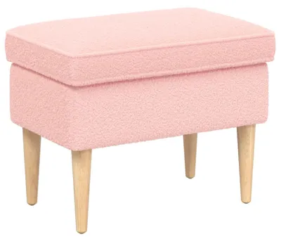 Zdjęcie produktu dla vidaXL Stołek Różowy 55 x 35 x 41 cm z tkaniny bouclé