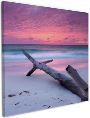 Produktbild von Wallario Premium Leinwandbild Abendhimmel bei Sonnenuntergang in Größe 50 x 50 cm