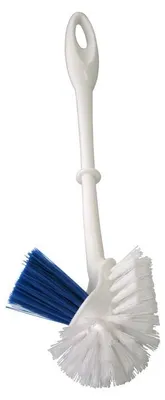 Productafbeelding van Toiletborstel met randreinigingsborsteltje, 36 cm, BK (kunststof), diameter 7,5 cm, wit/blauw