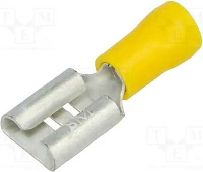 Obrázek produktu pro 5x Konektor: plochý, pro kabely s průřezem 4÷6 mm², délka 9,8 mm, tloušťka 1,1 mm, svorkový konektor BM 00393, izolovaný