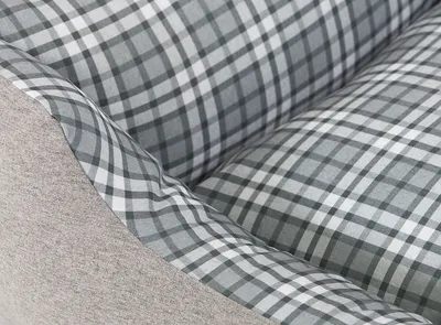 Produktbild von Knuffelwuff Hundebett Lennard aus Velours mit Karomuster XL 105 x 75cm Grau/Grün