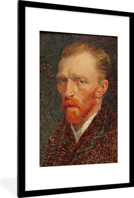 Produktbild von MuchoWow® MuchoWow® Gerahmtes Poster Selbstporträt - Vincent van Gogh 60x90 cm - Poster mit zchwarzem Bilderrahmen - Dekoration - Wandposter Wohnzimmer - Hochwertig