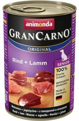 Produktbild von animonda GranCarno Rind + Lamm, Adult, jede Rasse, Rind, Lamm, 400 g, Zuckerfrei, Ohne Soja