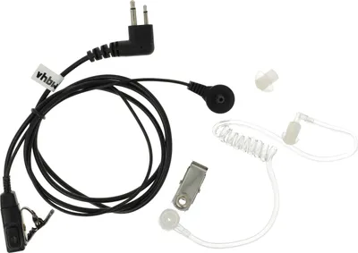 Produktbild von vhbw Headset kompatibel mit Motorola GP88, GP300, GP73, GP600, GP68, CP040 Funkgerät - transparent, schwarz, Transparenter Akustikschlauch