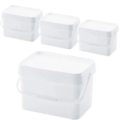 Produktbild von 4 x AUER 20 Liter Eimer mit Deckel 39 x 29 x 25 cm Weiß