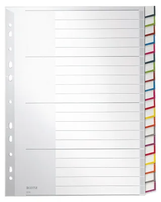 Immagine prodotto di Leitz 1278-00-00 1278 Indice - PP, bianco, A4, 20 fogli, grigio