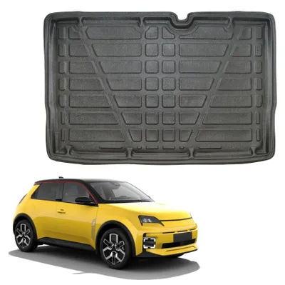 Produktbild von SCOUTT Kofferraumwanne Laderaumwanne Kompatibel mit Renault 5 E-Tech Ab 2024, mit Hoher Rand, Kofferraum-Schutzmatte, Geriffelt, Aufrollbar, Schwarz