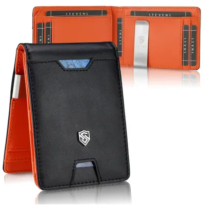 Obrázek produktu pro Pánská peněženka STEVENS slim z přírodní kůže černá RFID 11x8 cm univ