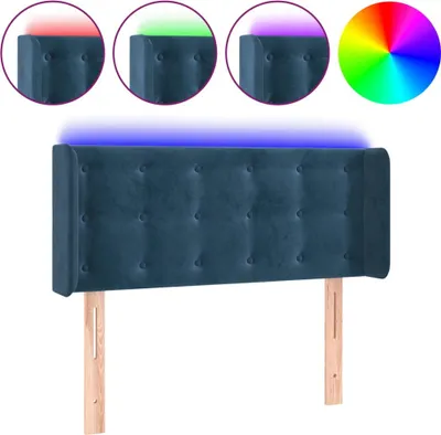 Produktbild von vidaXL LED Kopfteil Dunkelblau 103x16x78/88 cm Samt