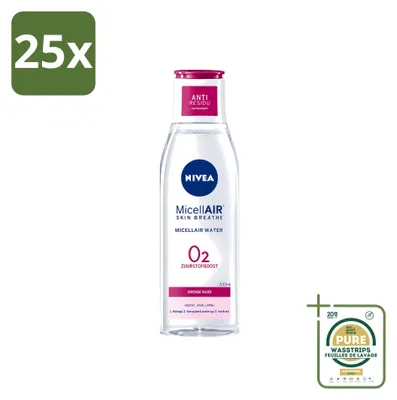 Produktbild von 25 x NIVEA O2 Sauerstoffboost Mizellenwasser - Für trockene Haut - 200 ml - Vorratspackung - 25 Stücke