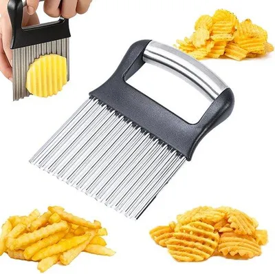 Produktbild von Vegetarische snijder aus Edelstahl - Multifunktionale Gartenschnitte - Geeignet für Kartoffeln, Gurken und Rüben - Schwarz