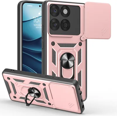 Produktbild von Outdoor Panzer Hülle für Motorola Edge 60 / Edge 60 Fusion Handyhülle mit Kameraschutz Ringhalter in Rosegold
