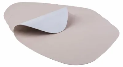 Produktbild von 4er Set Tischsets 42x34cm Grau Silber Platzsets Abwaschbar Lederoptik Wendefunktion