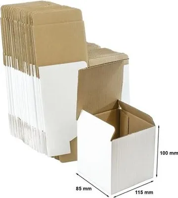 Obrázek produktu pro Kartonové krabice na balení - balení 115 x 85 x 100 mm, bílé - 100 kusů