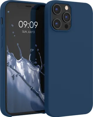 Produktbild von kwmobile Handyhülle für iPhone 12 Pro Max Hülle, für iPhone 12 Pro Max Case - Hülle Silikon - kabelloses Laden - Marineblau