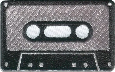 Produktbild von Kassette Mc Musikkassette Retro - Aufnäher, Bügelbild, Aufbügler, Applikationen, Patches, Flicken, Zum Aufbügeln, Größe: 4,5 x 7,5 cm
