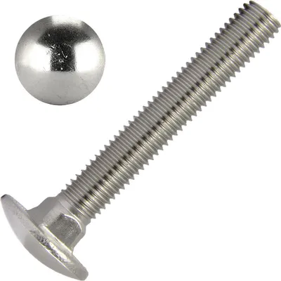 Produktbild von AG-BOX Schlossschrauben M8x100/100 DIN 603 Edelstahl A2, 5 Stück