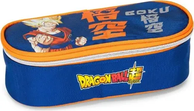 Produktbild von Ovales Federmäppchen DragonBall Goku Blau/Orange
